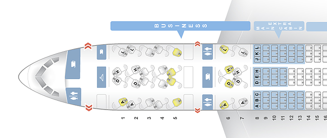 Boeing 787 9 схема салона
